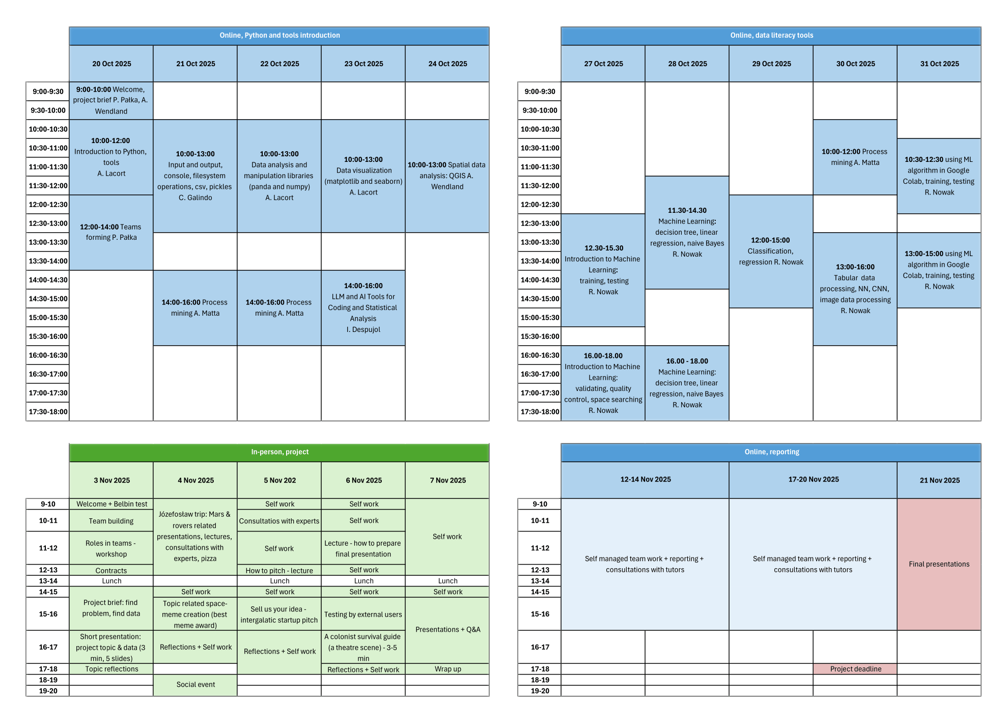 Schedule