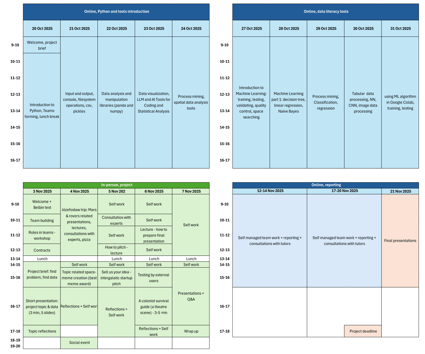 Schedule